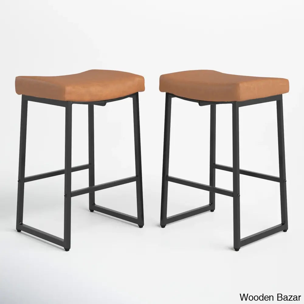 Antishaz Upholstered 24’’ Counter And Bar Stool With Metal Frame (Set Of 2)