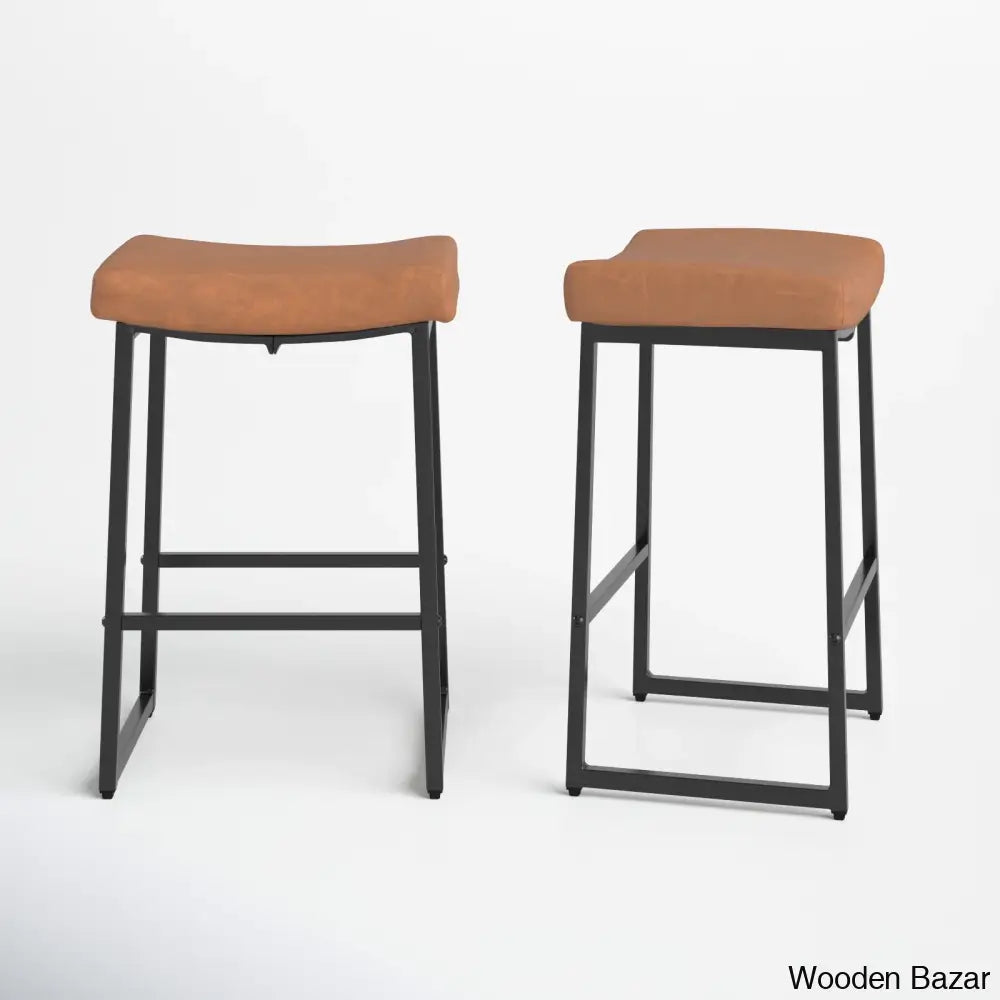 Antishaz Upholstered 24’’ Counter And Bar Stool With Metal Frame (Set Of 2)