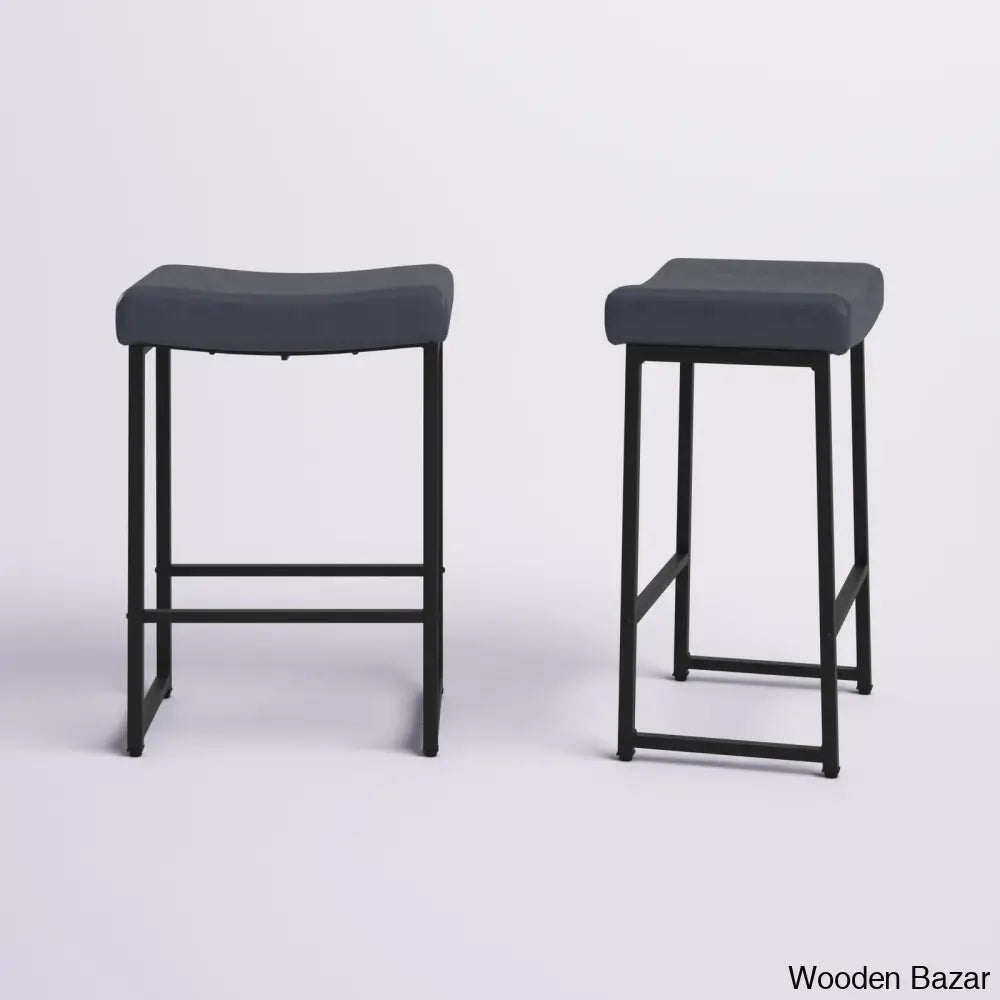 Antishaz Upholstered 24’’ Counter And Bar Stool With Metal Frame (Set Of 2)