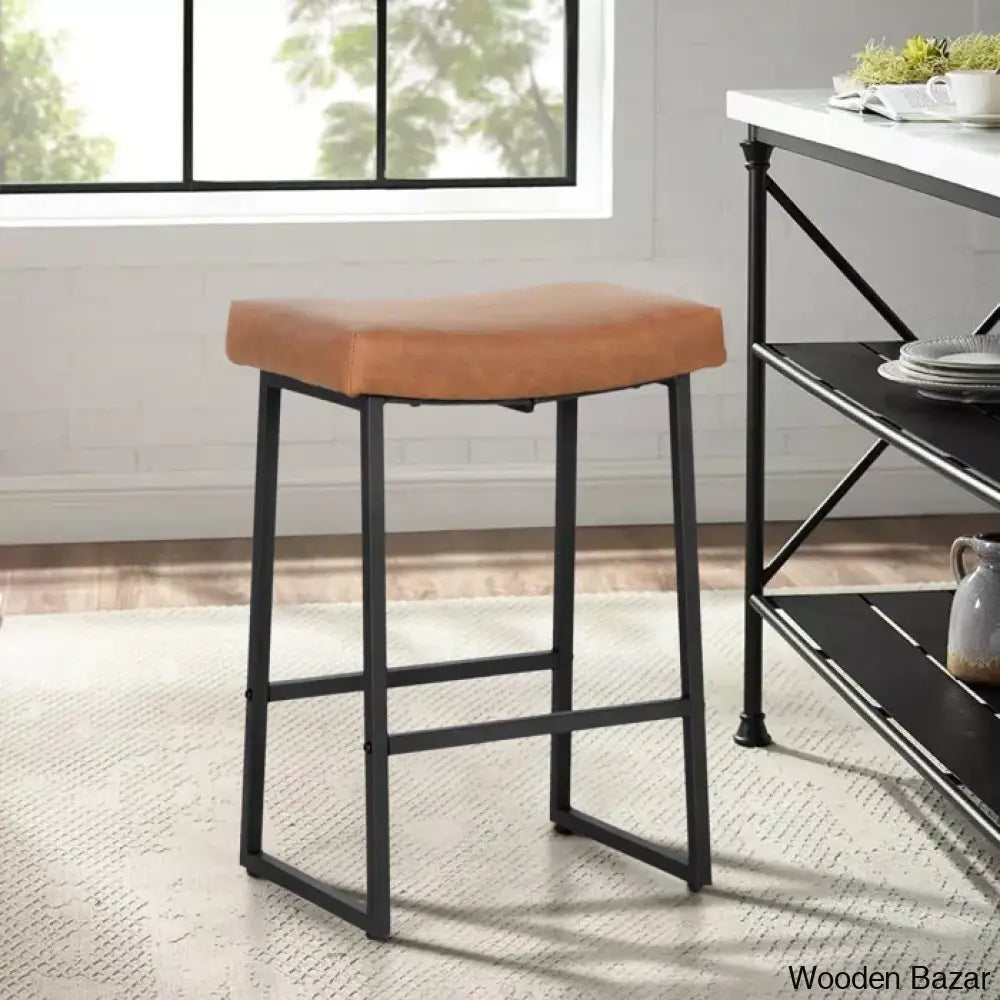 Antishaz Upholstered 24’’ Counter And Bar Stool With Metal Frame (Set Of 2)