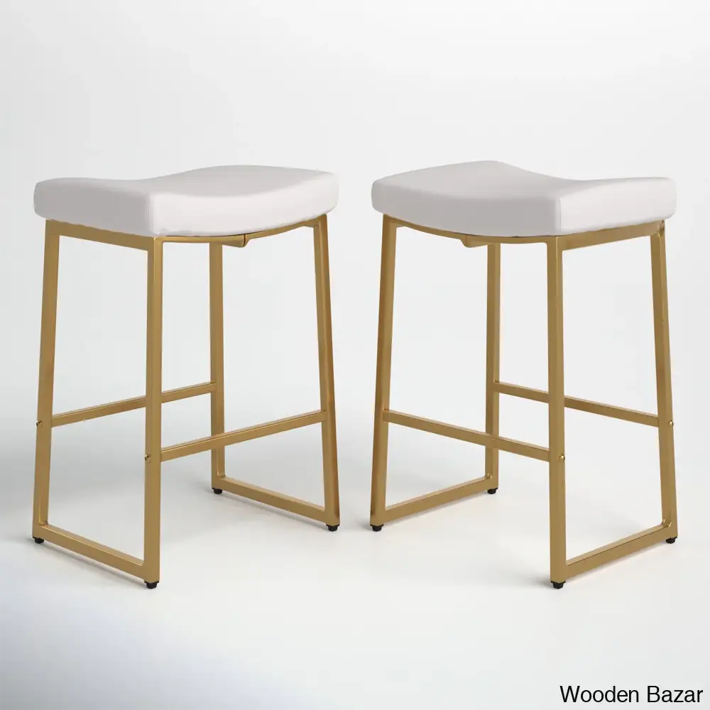 Antishaz Upholstered 24’’ Counter And Bar Stool With Metal Frame (Set Of 2)