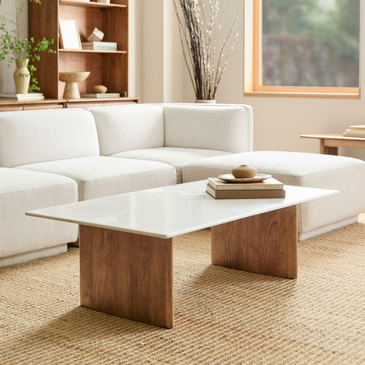 Inger Marble Coffee Table - Wooden bazar