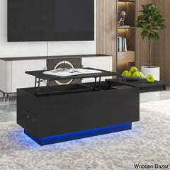 Anushreen Lift Top Coffee And Center Table With Charging Station Rgb Led Lights Hidden Storage