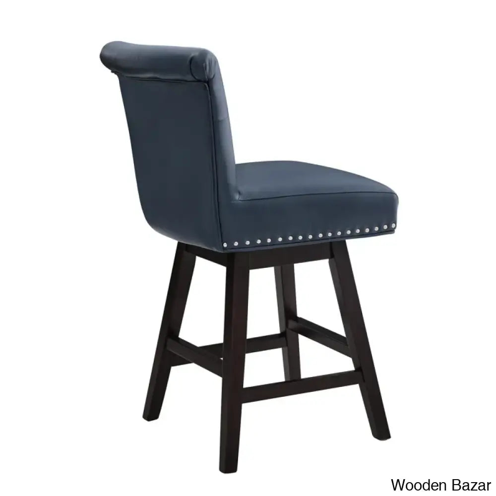 Aquetzallia Swivel Upholstered 25.8’’ Counter And Bar Stool With Solid Wood Frame