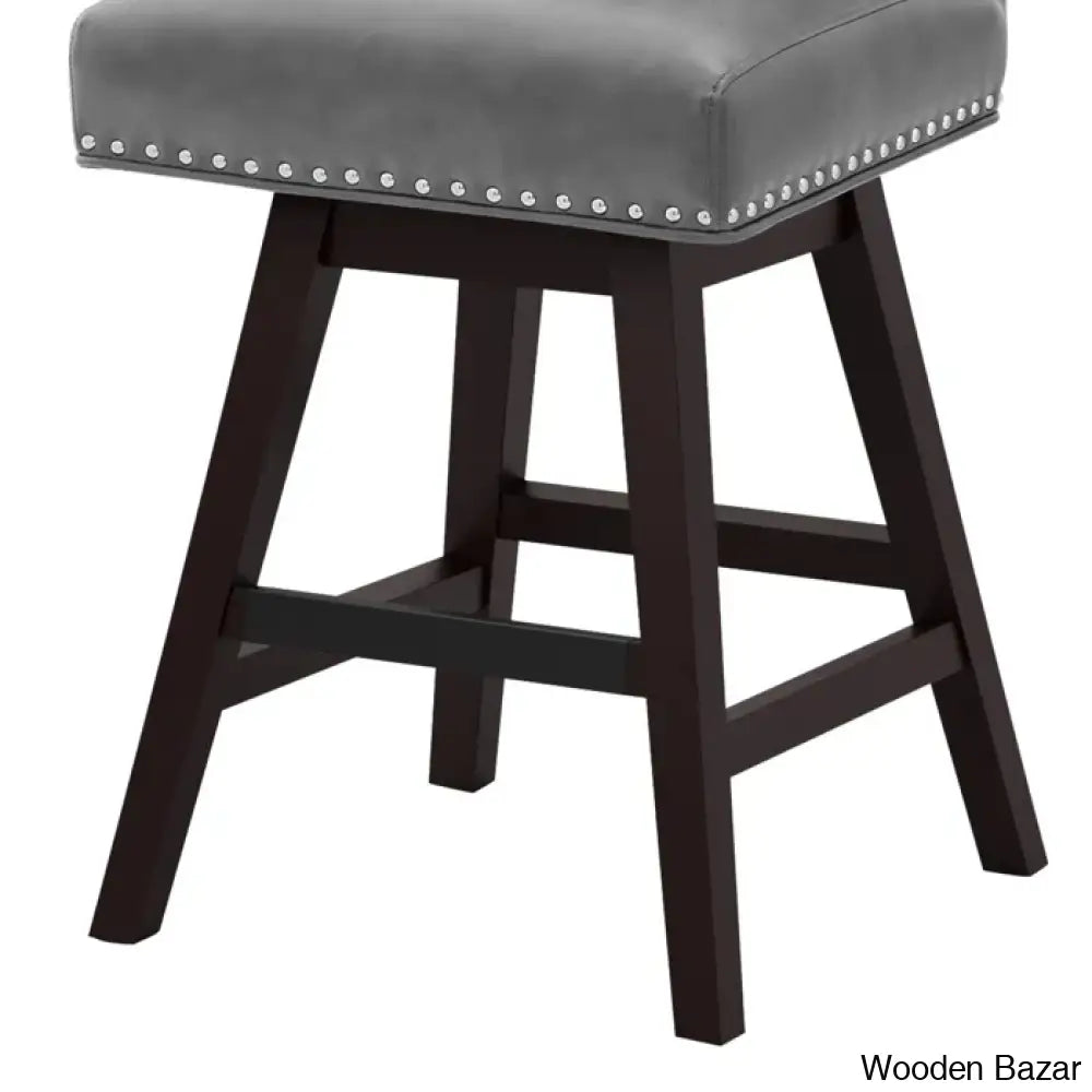 Aquetzallia Swivel Upholstered 25.8’’ Counter And Bar Stool With Solid Wood Frame