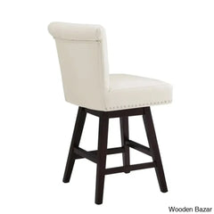 Aquetzallia Swivel Upholstered 25.8’’ Counter And Bar Stool With Solid Wood Frame