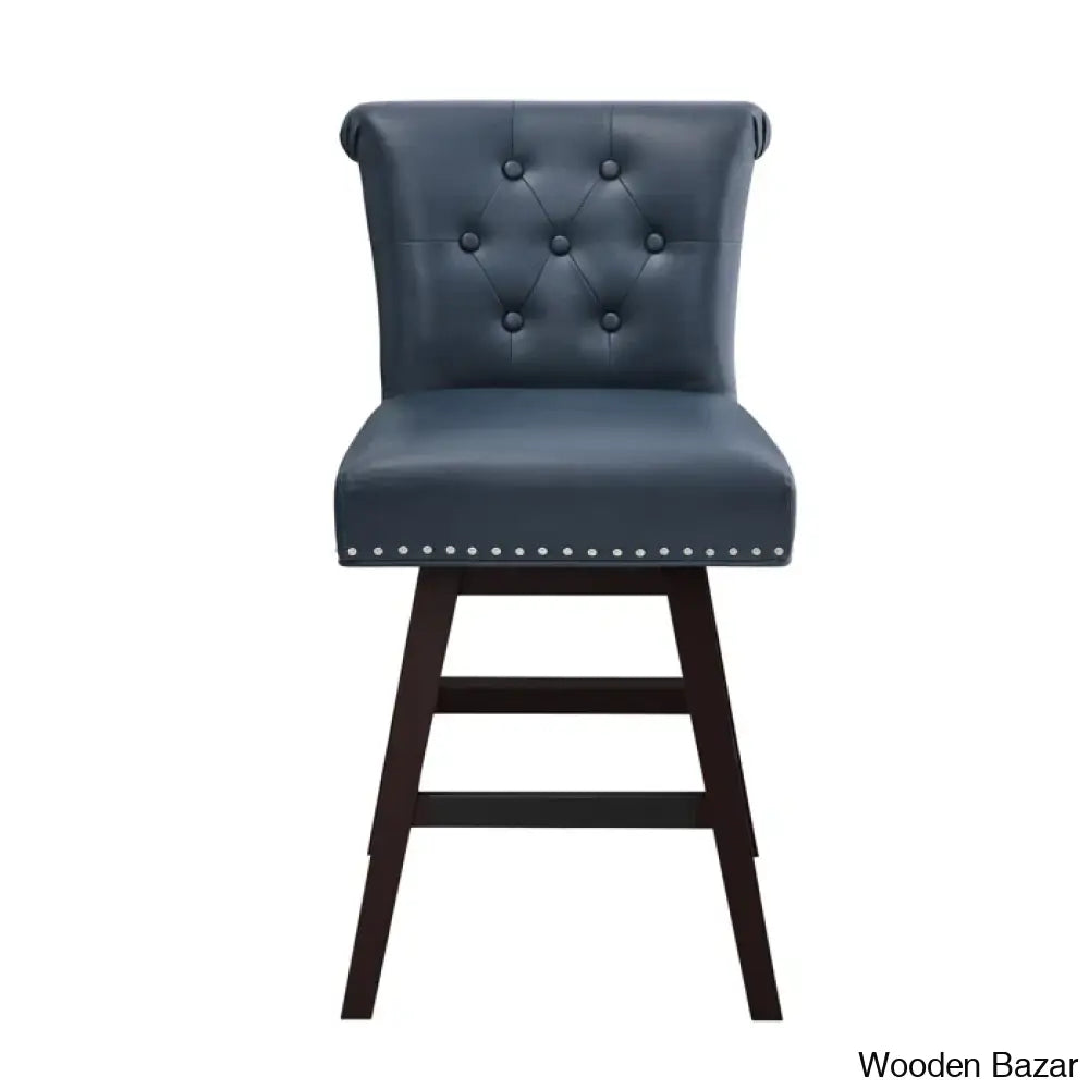 Aquetzallia Swivel Upholstered 25.8’’ Counter And Bar Stool With Solid Wood Frame