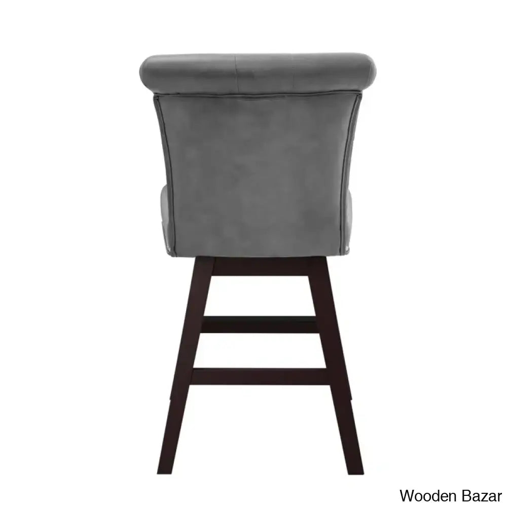 Aquetzallia Swivel Upholstered 25.8’’ Counter And Bar Stool With Solid Wood Frame