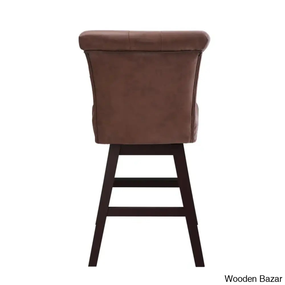 Aquetzallia Swivel Upholstered 25.8’’ Counter And Bar Stool With Solid Wood Frame