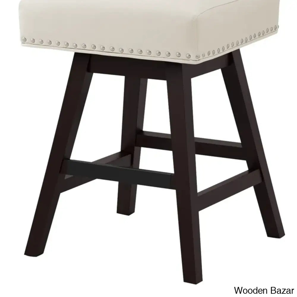 Aquetzallia Swivel Upholstered 25.8’’ Counter And Bar Stool With Solid Wood Frame