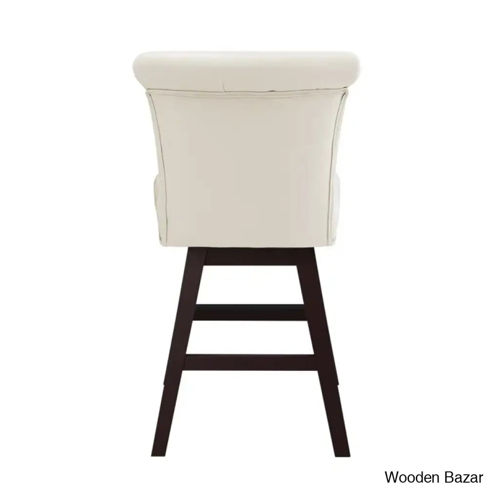 Aquetzallia Swivel Upholstered 25.8’’ Counter And Bar Stool With Solid Wood Frame