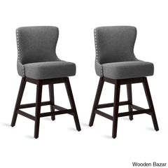 Arabelex Swivel 26’’ Counter Stool (Set Of 2) - Wooden Bazar