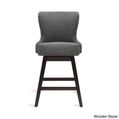 Arabelex Swivel 26’’ Counter Stool (Set Of 2) - Wooden Bazar Gray / 1 Piece