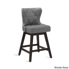 Arabelez Swivel Upholstered 26’’ Counter Stool With Solid Wood Frame (Set Of 4)