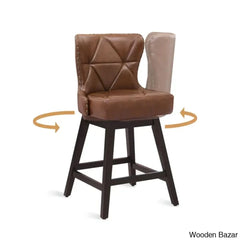 Arabelez Swivel Upholstered 26’’ Counter Stool With Solid Wood Frame (Set Of 4)