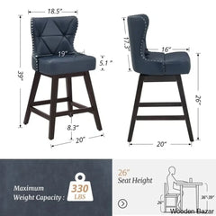 Arabelez Swivel Upholstered 26’’ Counter Stool With Solid Wood Frame (Set Of 4)