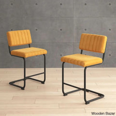 Araizay Swivel Upholstered Counter And Bar Stool With Metal Frame (Set Of 2) Cognac Velvet / Bar