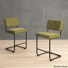 Araizay Swivel Upholstered Counter And Bar Stool With Metal Frame (Set Of 2) Olive / Bar (30’’