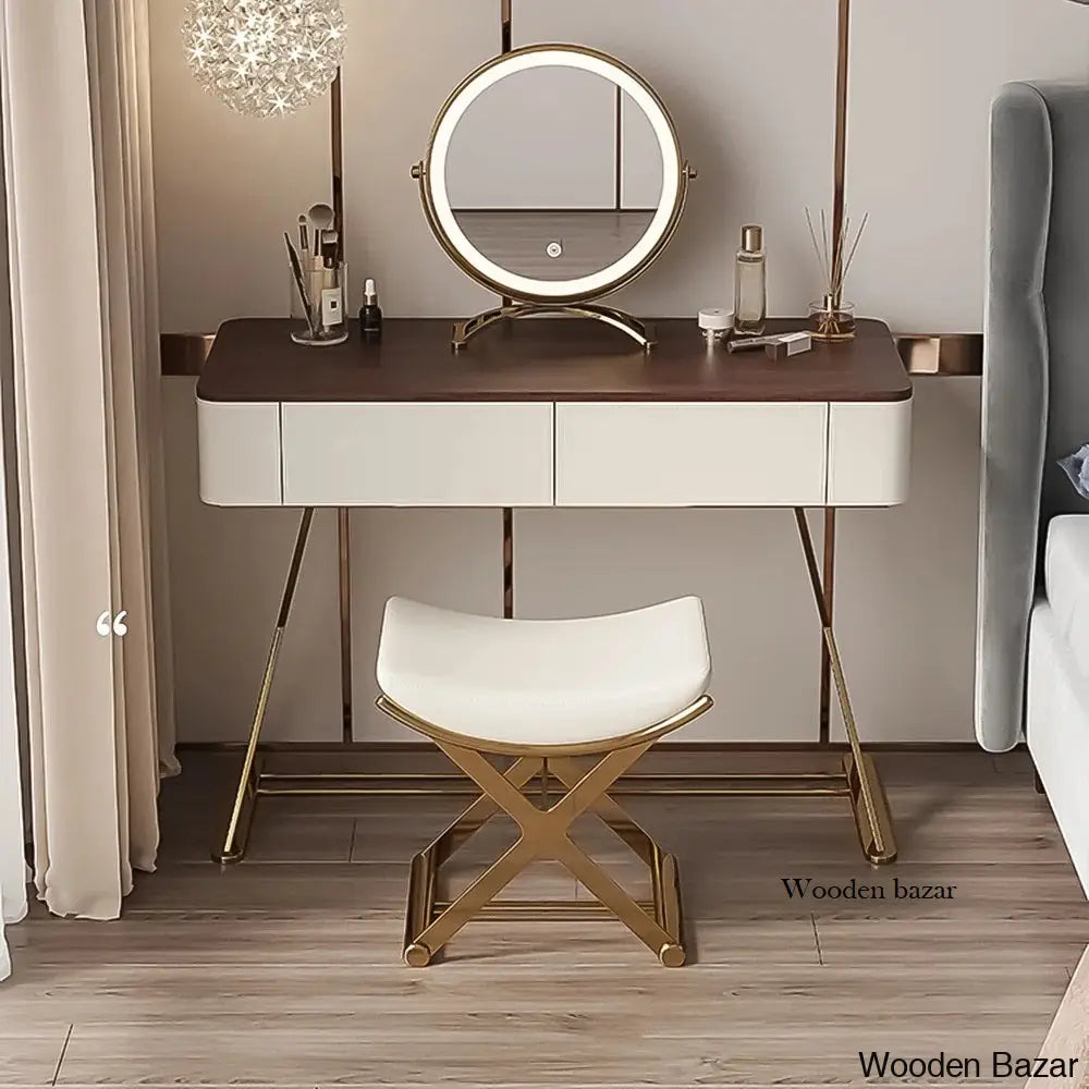 Arantser Vanity Dressing Table With Lighted Mirror And Stool