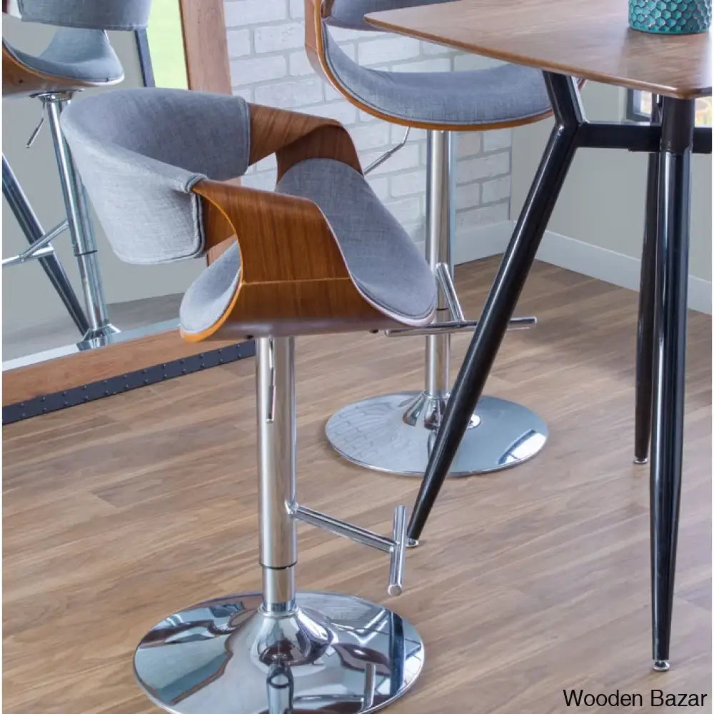 Archaimbaudo Swivel Adjustable Height Counter And Bar Stool (Set Of 2)