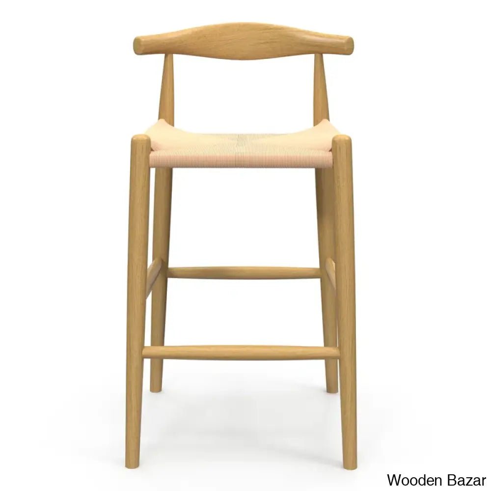 Ardeo Solid Wood Bar & Counter Stool And Bar Stool Natural Paper Cord/Natural American Ash