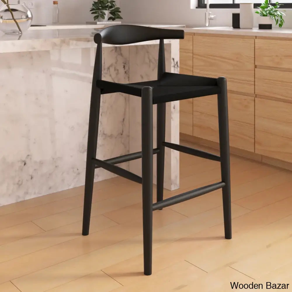 Ardoz Swivel Solid Wood Bar & Counter Stool