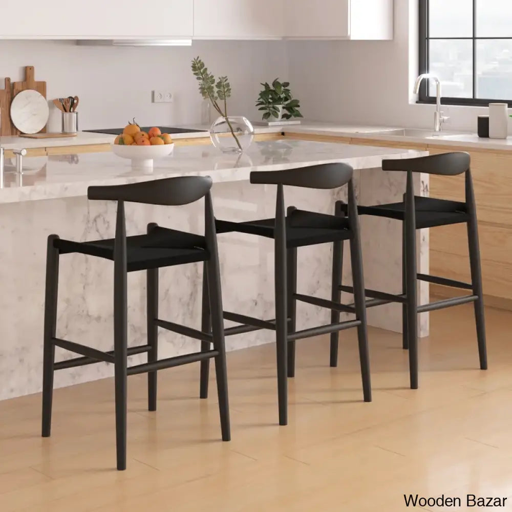 Ardoz Swivel Solid Wood Bar & Counter Stool