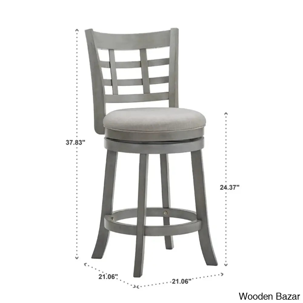 Arias Swivel Upholstered Counter And Bar Stool With Solid Wood Frame