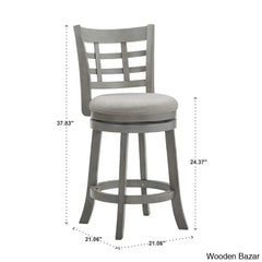 Arias Swivel Upholstered Counter And Bar Stool With Solid Wood Frame