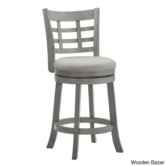 Arias Swivel Upholstered Counter And Bar Stool With Solid Wood Frame