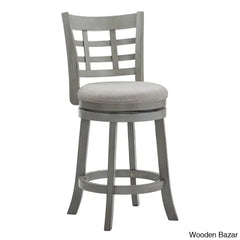 Arias Swivel Upholstered Counter And Bar Stool With Solid Wood Frame