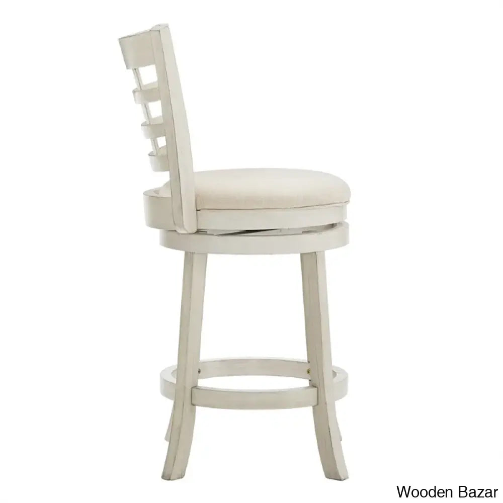 Arias Swivel Upholstered Counter And Bar Stool With Solid Wood Frame