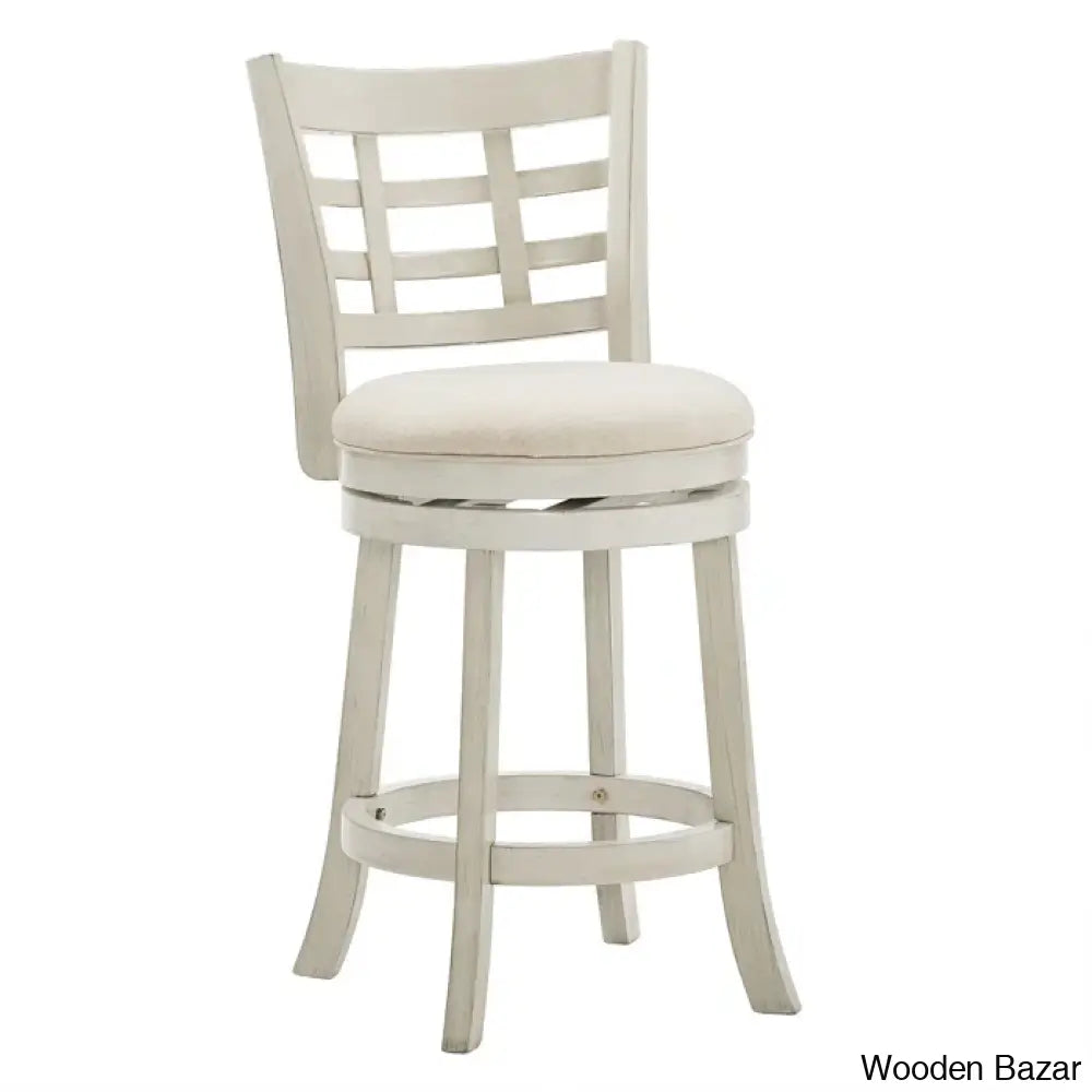 Arias Swivel Upholstered Counter And Bar Stool With Solid Wood Frame