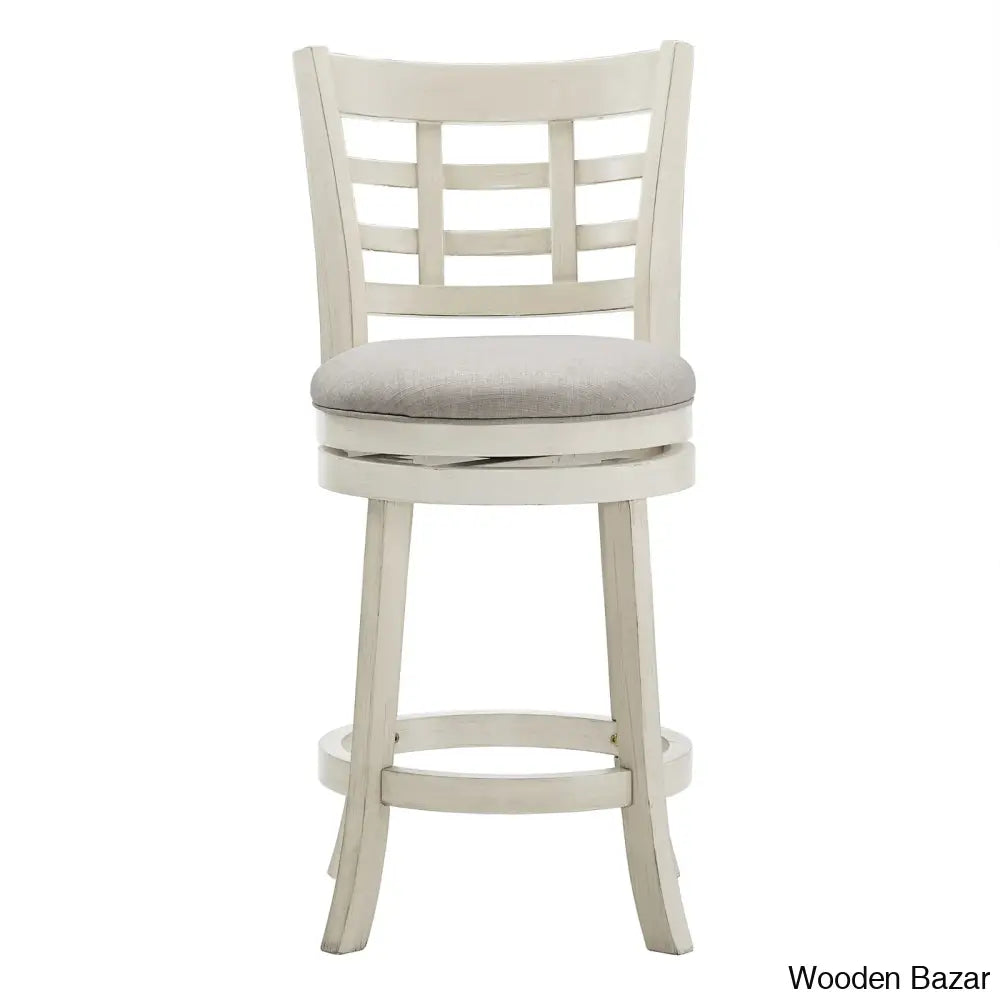 Arias Swivel Upholstered Counter And Bar Stool With Solid Wood Frame