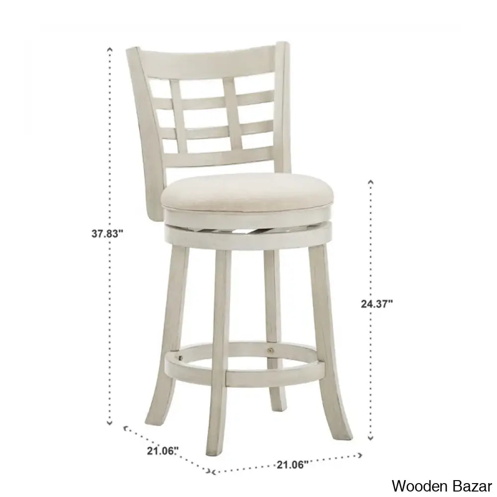 Arias Swivel Upholstered Counter And Bar Stool With Solid Wood Frame