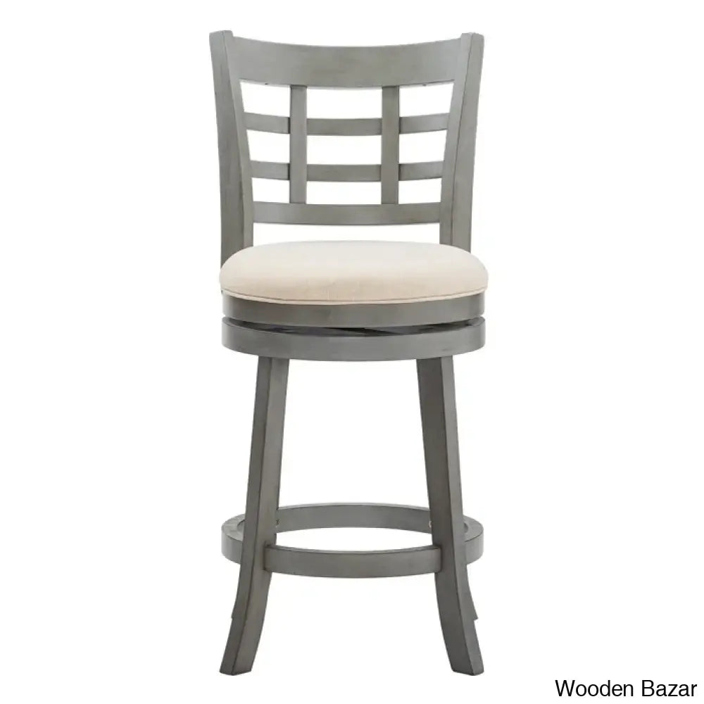 Arias Swivel Upholstered Counter And Bar Stool With Solid Wood Frame