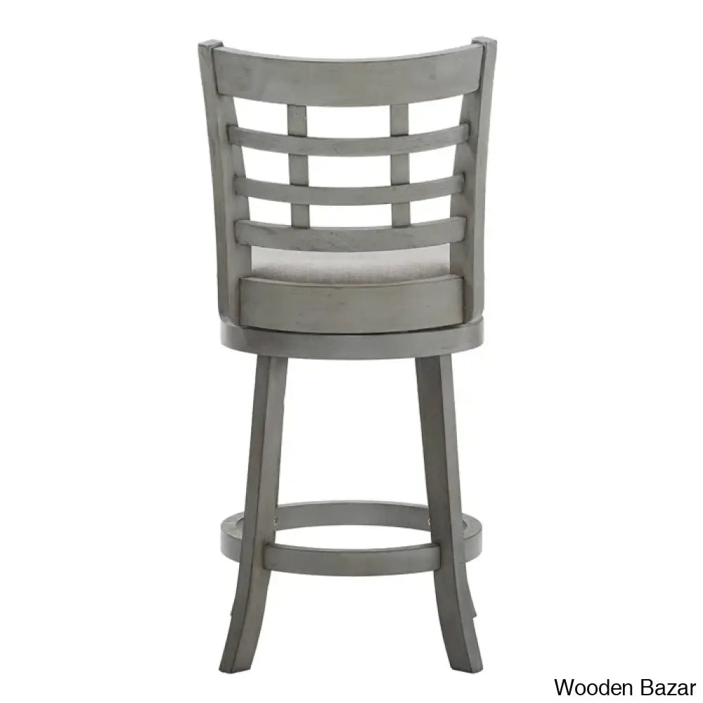 Arias Swivel Upholstered Counter And Bar Stool With Solid Wood Frame