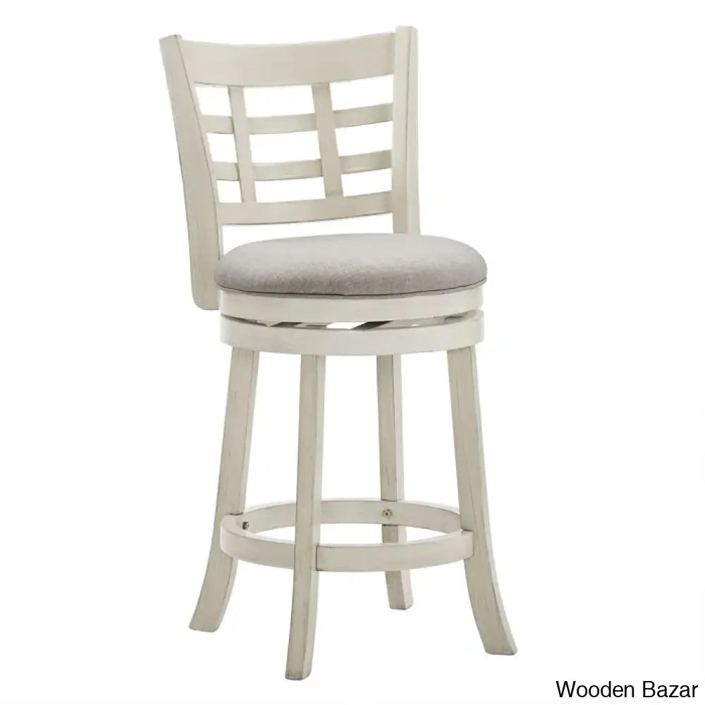 Arias Swivel Upholstered Counter And Bar Stool With Solid Wood Frame