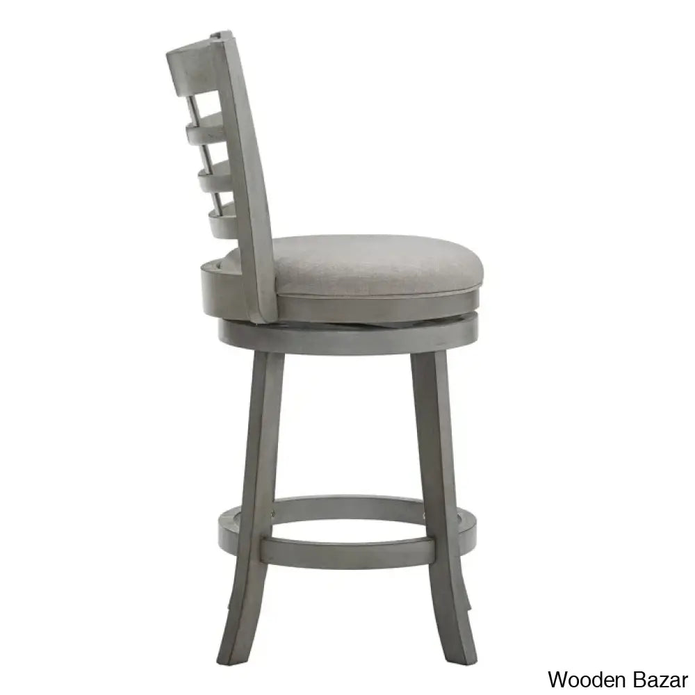 Arias Swivel Upholstered Counter And Bar Stool With Solid Wood Frame