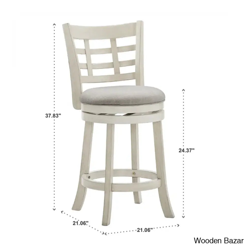 Arias Swivel Upholstered Counter And Bar Stool With Solid Wood Frame