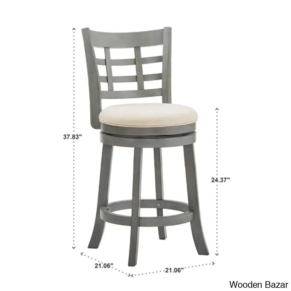 Arias Swivel Upholstered Counter And Bar Stool With Solid Wood Frame