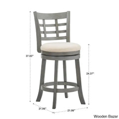 Arias Swivel Upholstered Counter And Bar Stool With Solid Wood Frame
