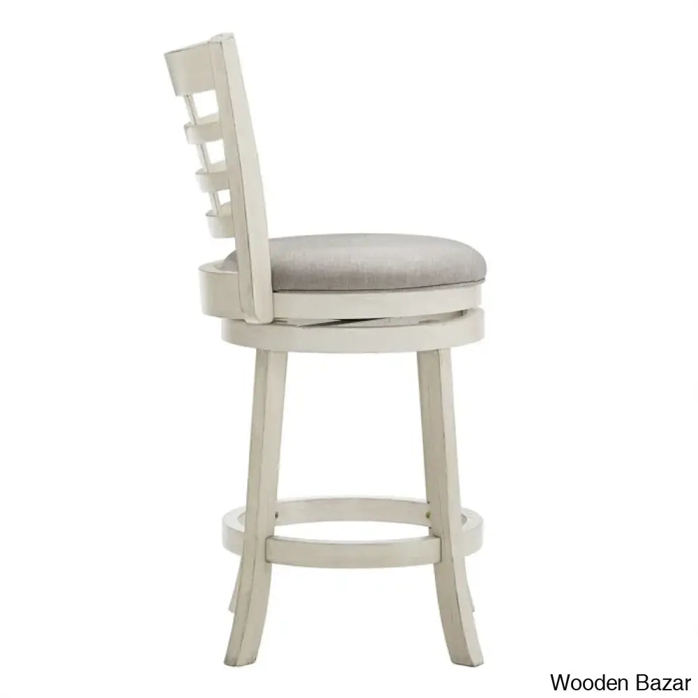 Arias Swivel Upholstered Counter And Bar Stool With Solid Wood Frame