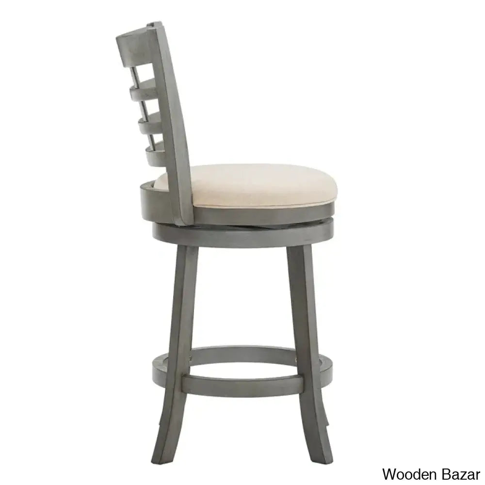 Arias Swivel Upholstered Counter And Bar Stool With Solid Wood Frame