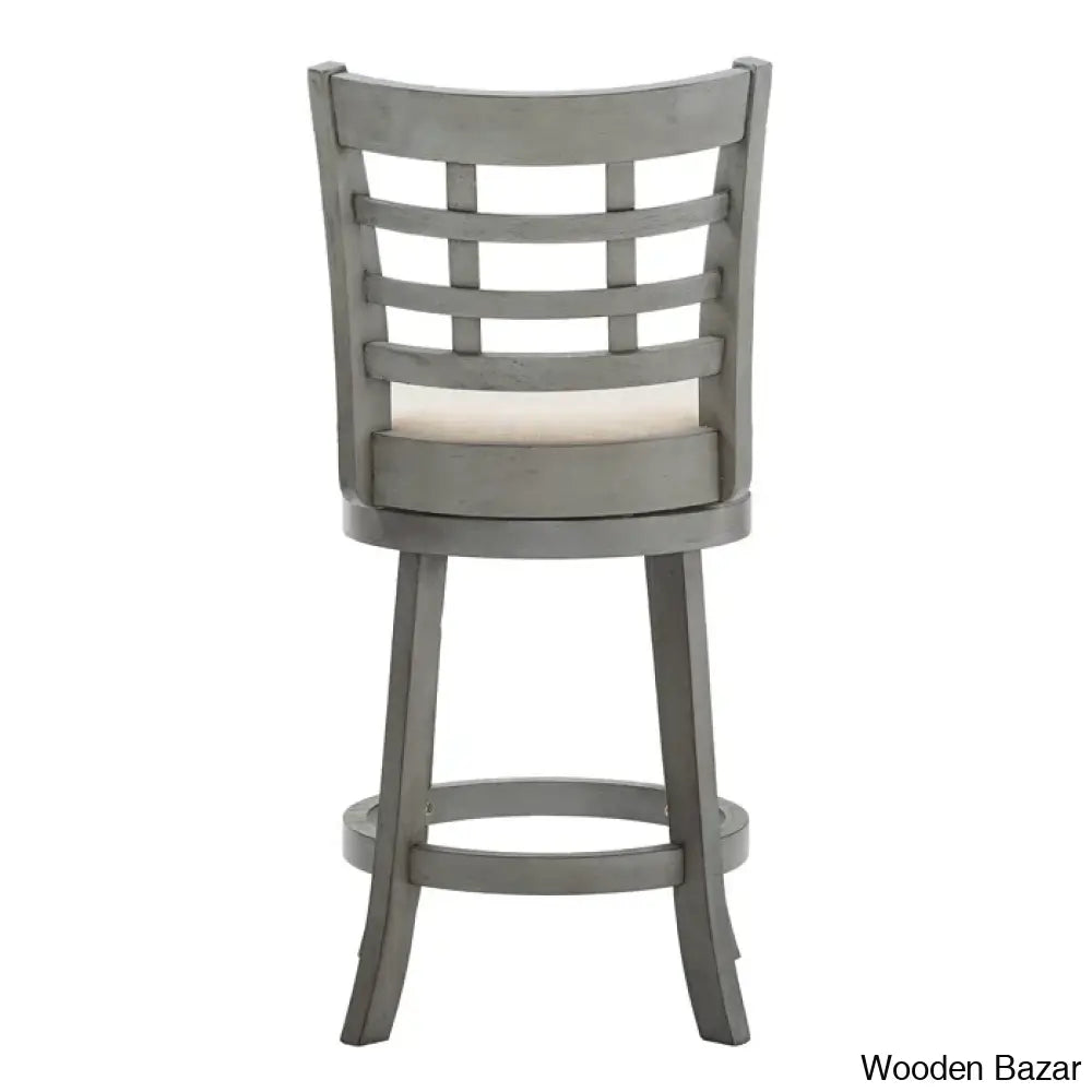 Arias Swivel Upholstered Counter And Bar Stool With Solid Wood Frame