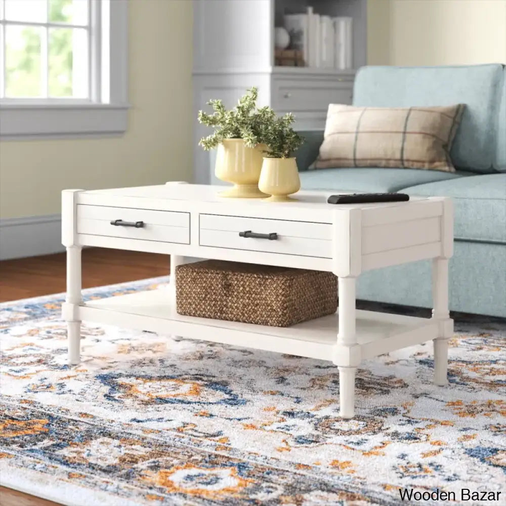 Arithas Coffee And Center Table Distressed White