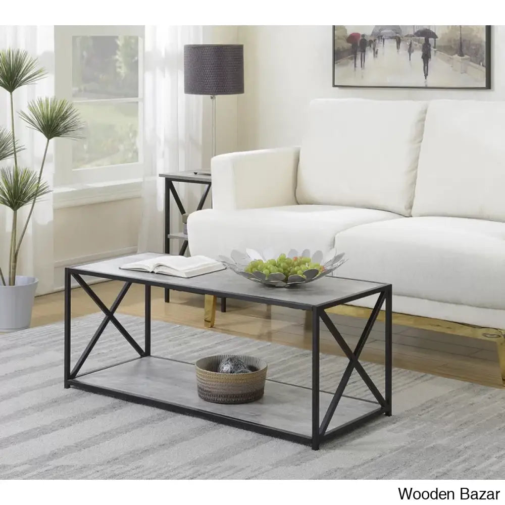 Ariyanab Coffee And Center Table Faux Birch