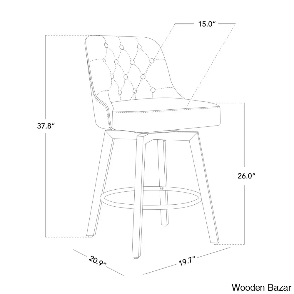 Arjeano Swivel Upholstered 26’’ Counter (Set Of 2)