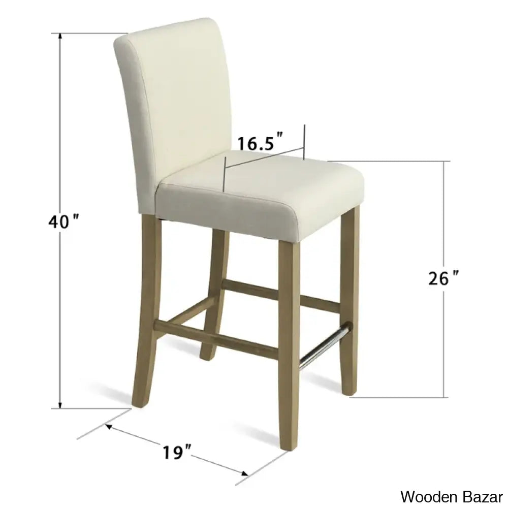 Arkansaso Swivel Upholstered 26’’ Counter And Bar Stool With Solid Wood Frame (Set Of 2)