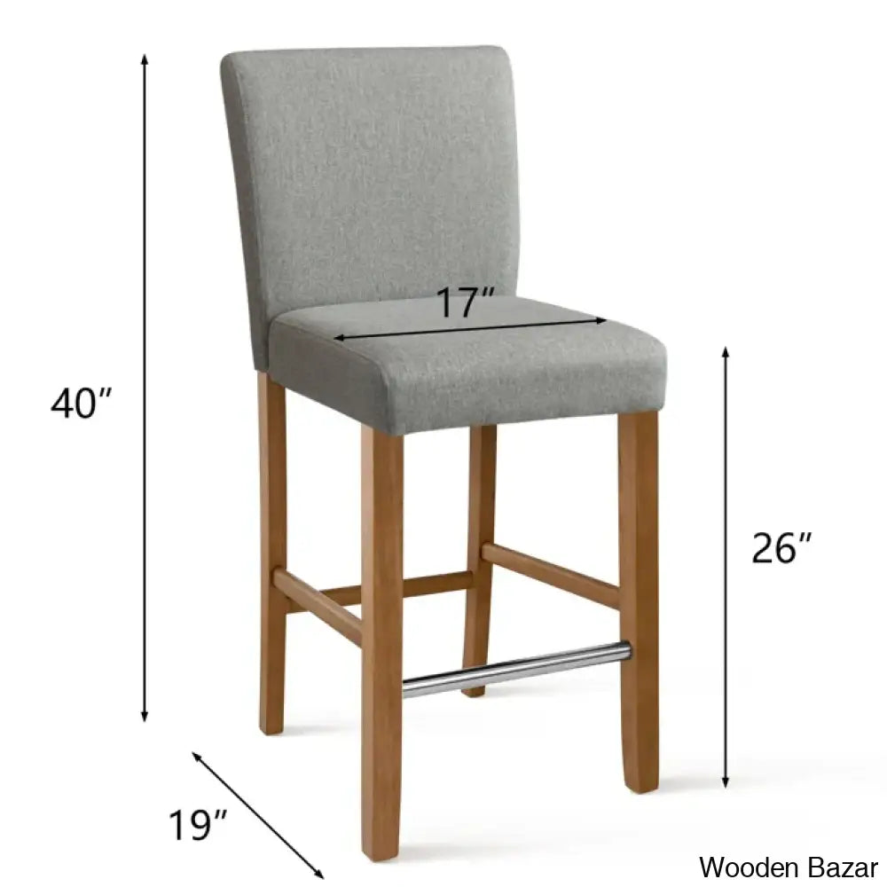 Arkansaso Swivel Upholstered 26’’ Counter And Bar Stool With Solid Wood Frame (Set Of 2)